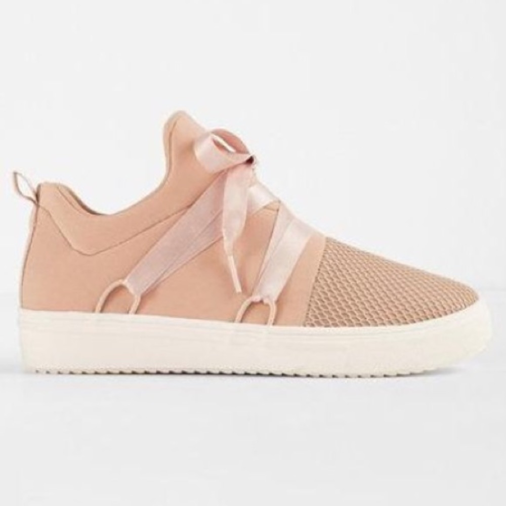 Express Pink Ribbon Tie Shoes